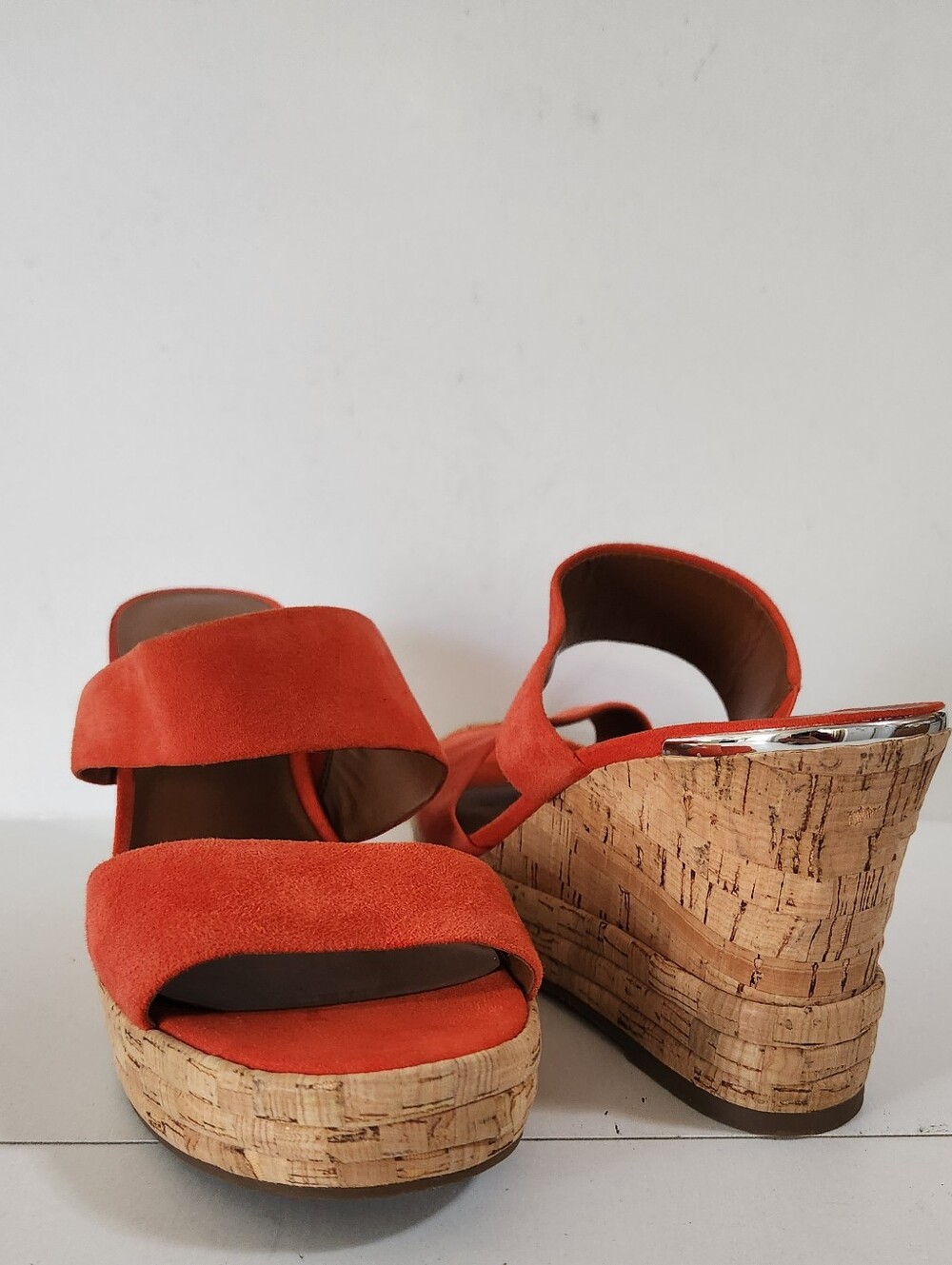 FRANCO SARTO WEDGE HEELS SLIDE IN WOMEN'S SHOES COLOR ORANGE SIZE US 8.5M